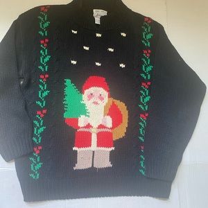 Windcrest Hand Knit Women's Christmas Sweater Lar